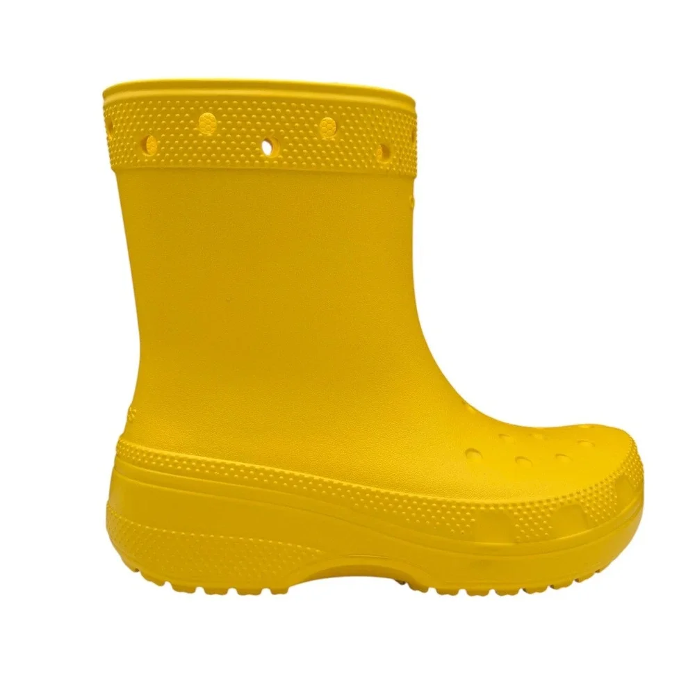 Crocs Youth‎ Girls Boys Rain Boots Size 3/Women's Size 5 Solid Yellow Waterproof